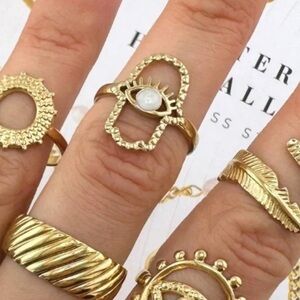 18k Gold Plated Evil Eye Cuff Ring
